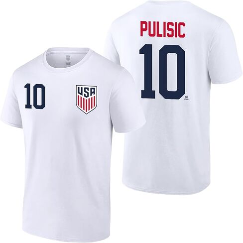 تي شيرت رجالي من Icon Sports USMNT | تي شيرت قطني يحمل اسم ورقم لاعب كرة القدم الأمريكي المرخص رسميًا in Saudi Arabia