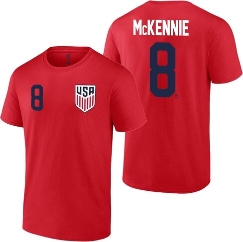 تي شيرت رجالي من Icon Sports USMNT | تي شيرت قطني يحمل اسم ورقم لاعب كرة القدم الأمريكي المرخص رسميًا in Saudi Arabia