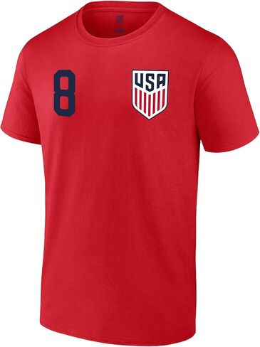 تي شيرت رجالي من Icon Sports USMNT | تي شيرت قطني يحمل اسم ورقم لاعب كرة القدم الأمريكي المرخص رسميًا in Saudi Arabia