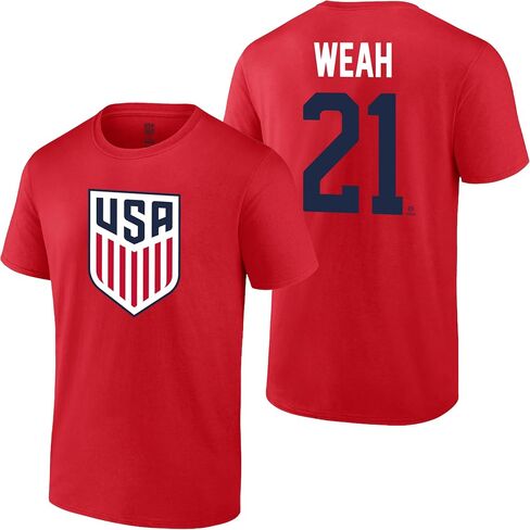 تي شيرت رجالي من Icon Sports USMNT | تي شيرت قطني يحمل اسم ورقم لاعب كرة القدم الأمريكي المرخص رسميًا in Saudi Arabia
