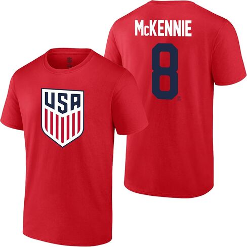 تي شيرت رجالي من Icon Sports USMNT | تي شيرت قطني يحمل اسم ورقم لاعب كرة القدم الأمريكي المرخص رسميًا in Saudi Arabia