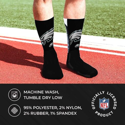 FBF NFL Youth V Curve Socks - Machine Washable - Poly-Spandex Blend and Durability for Active Young Athletes (Minnesota Vikings - Multicolor) in Saudi Arabia