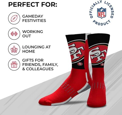 FBF NFL Youth V Curve Socks - Machine Washable - Poly-Spandex Blend and Durability for Active Young Athletes (Minnesota Vikings - Multicolor) in Kuwait