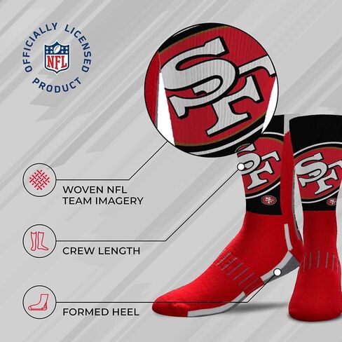 FBF NFL Youth V Curve Socks - Machine Washable - Poly-Spandex Blend and Durability for Active Young Athletes (Minnesota Vikings - Multicolor) in Kuwait