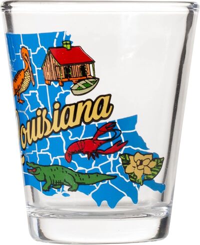 Artisan Owl Louisiana State Map Iconic Images Standard Size Souvenir Shot Glass in Saudi Arabia