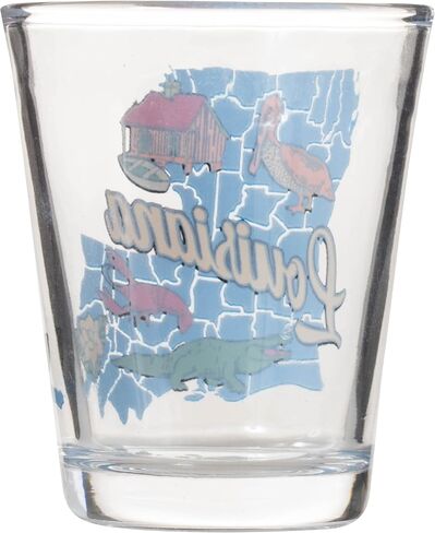 Artisan Owl Louisiana State Map Iconic Images Standard Size Souvenir Shot Glass in Saudi Arabia