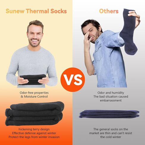 Sunew Warm Thermal Socks 4 Pack, Mens Womens Winter Heated Outdoor Skiing Thermal Socks in Saudi Arabia