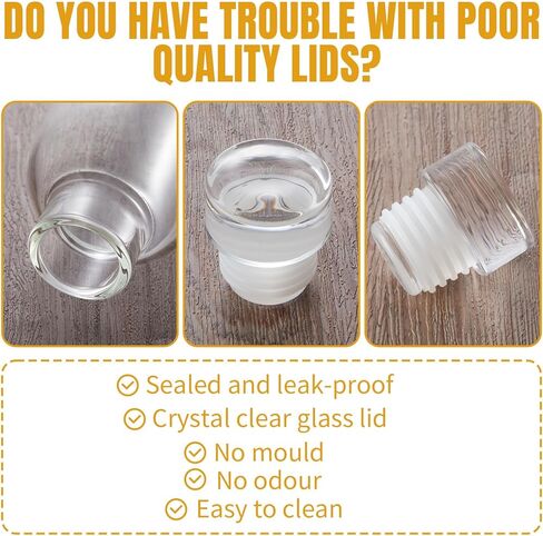 6 قطع من زجاجات العصير الزجاجية القابلة لإعادة الاستخدام سعة 18 أونصة مع 6 قطع من زجاجات المياه القابلة لإعادة الملء مع أغطية شفافة وزجاجات المشروبات الشفافة لملحقات عصارة الثلاجة in Kuwait