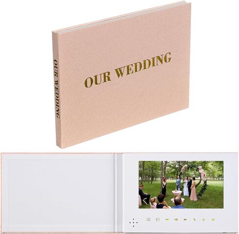 Eternal Love : Our Wedding Video Book（Beige）- Luxury Linen Bound Album with 7" Display, 4GB Memory, Rechargeable Battery. Cherish Every Moment - JTRF in Saudi Arabia
