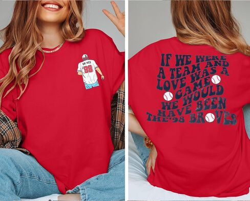 VILOVE Braves Shirt Women Oversized Country Music Concert T Shirt Casual Short Sleeve Baseball Graphic Tees in Saudi Arabia