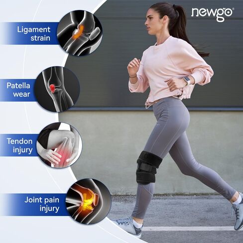دعامة الركبة نيوجو مع مثبتات زنبركية جانبية ومنصات الرضفة لدعم آلام الركبة، وتمزق الغضروف المفصلي، والتعافي من الإصابات، والتمرين والتعافي السريع للرجال والنساء - 20.8 بوصة × 7.87 بوصة in Kuwait
