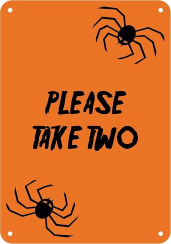 Reflective Aluminum Halloween Sign "Please Take Two" 10" x 14" (HW-0552-RA) in Saudi Arabia