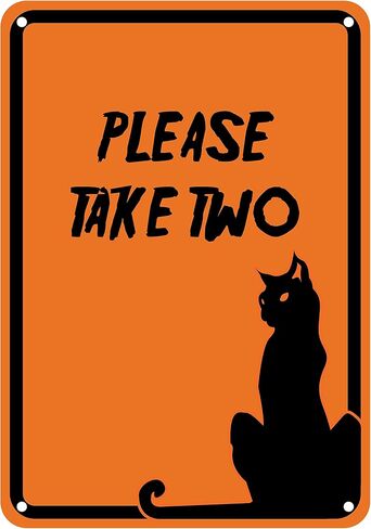 Reflective Aluminum Halloween Sign "Please Take Two" 10" x 14" (HW-0552-RA) in Saudi Arabia