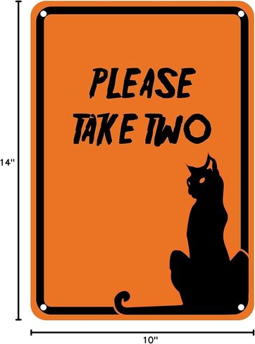 Reflective Aluminum Halloween Sign "Please Take Two" 10" x 14" (HW-0552-RA) in Saudi Arabia