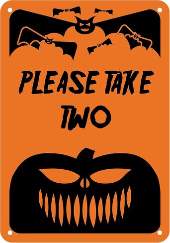 Reflective Aluminum Halloween Sign "Please Take Two" 10" x 14" (HW-0552-RA) in Saudi Arabia