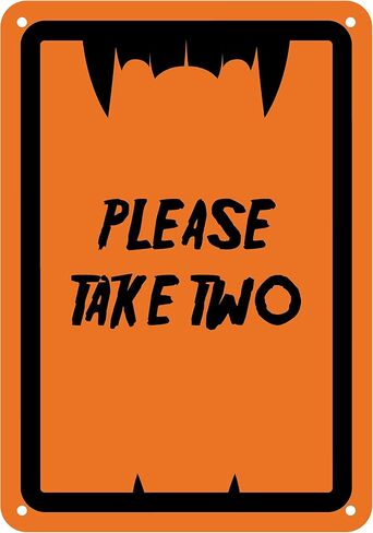 Reflective Aluminum Halloween Sign "Please Take Two" 10" x 14" (HW-0552-RA) in Saudi Arabia