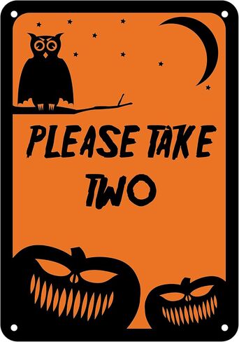Reflective Aluminum Halloween Sign "Please Take Two" 10" x 14" (HW-0552-RA) in Saudi Arabia
