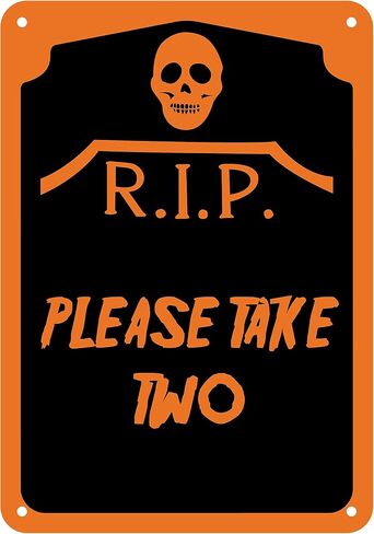 Reflective Aluminum Halloween Sign "Please Take Two" 10" x 14" (HW-0552-RA) in Saudi Arabia