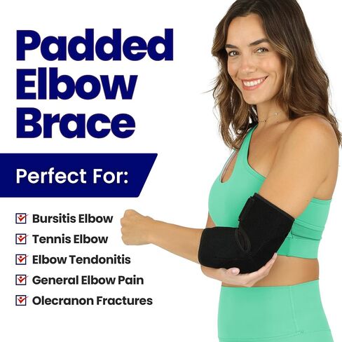 Elbow Pad Bursitis Elbow Brace | Padded Elbow Compression Sleeve for Bursitis | Elbow Tendonitis Relief Wrap | Tennis Elbow Brace for Men Women | Elbow Sleeve Protector | Elbow Joint Cushion Arm Brace (Small/Medium) in Saudi Arabia