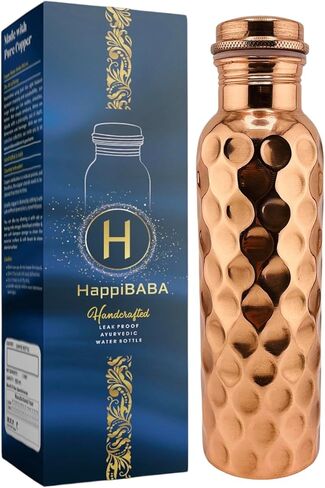 Premium Ayurvedic Handcrafted Plain Wide-Mouth Copper Water Bottle – Leak-Proof Cap, 100% Pure Copper, Eco-Friendly Design for Optimal Hydration. (Plain 32 Oz.) in Saudi Arabia