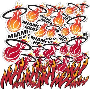 Desert Cactus Miami Heat Stickers NBA Officially Licensed Vinyl Decal Laptop Water Bottle Car Scrapbook 11.34x8.94 Sheet (Vintage Sheet)