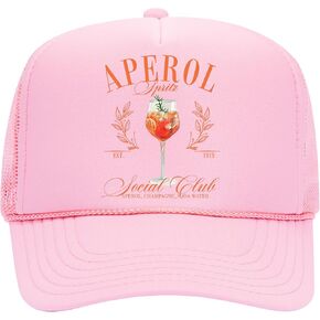 Aperol Spritz Social Club Trucker Hat | Margs Tequila Drinking Funny Cute Drinks | Premium Foam Trucker Hat for Men & Women
