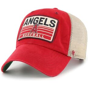 47 Los Angeles Angels of Anaheim Hat Mens Womens Clean Up Adjustable Trucker Hat Mesh Baseball Cap, Red, One Size