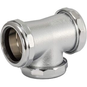 EZ-FLO Heavy Duty Brass 3-Way Tee with Slip Joint Connection, 1-1/2 Inch Length, 22 Gauge, Chrome, 35139