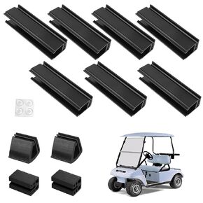 Windshield Retaining Clips Kit for Club Car DS, Golf Cart Windshield Mounting Sash Clips Universal Fit 1"x1" Strut Rail Only for Club Car DS 1982 Up Replacement (Not Included Windshield)