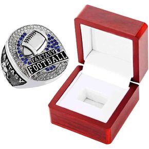 2019 Fantasy Football Ring | Heavy FFL Championship Ring | Silver Plated Award MVP Trophy For Fantasy Football League Winner…