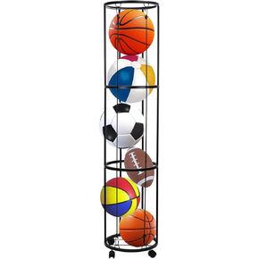 3-Layer Garage Vertical Ball Rack, Basketball Storage Rack Ball Display Rack Gym Ball Holder Rack Sports Equipment Organizer for Playroom Gym Garage, Doesn't Take up Much Space