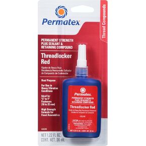 Permatex 24026 High Temperature Threadlocker Red, 6 ml, Pack of 1