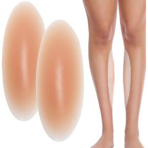 Majurphy Silicone Adhesive Calf Pads, Calf Corrector,Soft Invisible Shaping Calf Straight Leg Patches for Crooked or Thin Skinny Legs 1 Pair, Beige, Medium