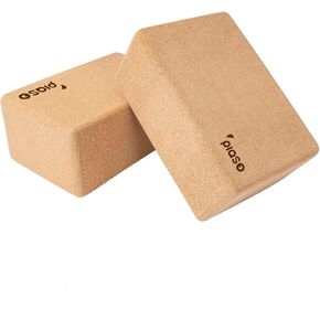 Cork Yoga Block 2 Pack for Pilates, Non-Slip & High Density Blocks for Meditation, Fitness and Stretching, Supportive and Flexibility Brick for Improve Poses Balance