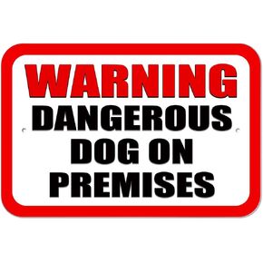 GRAPHICS & MORE Plastic Sign Warning Dangerous Dog on Premises - 6" x 9" (15.3cm x 22.9cm)