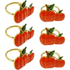 Thanksgiving Pumpkin Napkin Ring Holders,Fall Napkin Ring Holders Orange Pumpkin Metal Napkin Rings Bulk for Thanksgiving,Dinner Parties,Weddings,Family Gatherings （Orange Pumpkin）