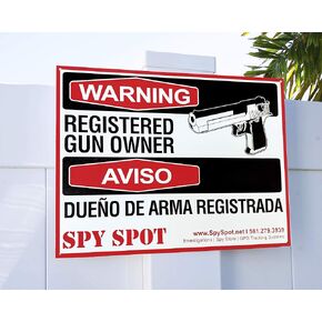 Warning Registered Gun Owner Heavy Duty Plastic Sign in English/Spanish