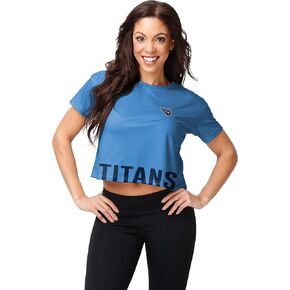 FOCO Women's NFL Team Logo Ladies Fashion Crop Top Shirt, Bottom Line, Medium