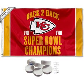 Kansas City Chiefs Back to Back Super Bowl Champions Banner and Tapestry Wall Tack Pads