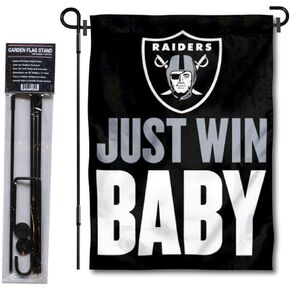 Las Vegas Raiders Just Win Baby Garden Flag and Pole Stand Holder