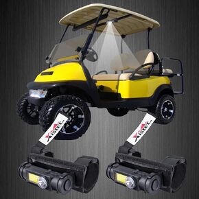 Set of 2 Rechargeable Golf Cart Dome Light, Xislet Universal LED Interior Roof Light Compatible with EZGO Club Cart for 0.75-1.25" Square Tube Mount Lights - No Drilling Required