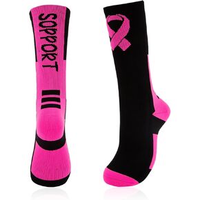 Breast Cancer Awareness Football Socks Athletic Thigh High Socks Pink Socks Breast Cancer Over the Calf Socks Softball Soccer Football Socks for for Women Men Pink Breast Cancer Gifts for Women(L)