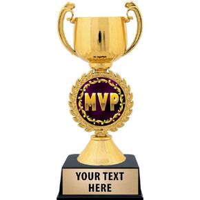 Crown Awards Personalized MVP Trophy, 7.25" Gold Cup MVP Trophies with Free Custom Engraving Prime