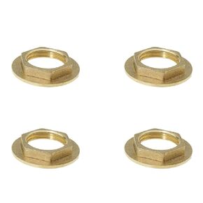 DGZZI 4PCS 1/2 Inch NPT Brass Lock Nut Pipe Fitting Hex Brass Female Locknut for Connecting and Fastening Fitting and Pipe