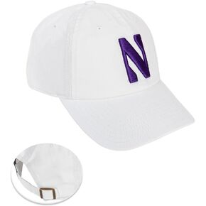 Desert Cactus Northwestern University Baseball Hat NU Wildcats Brimmed Embroirderd Hats Cap Adjustable Cloth Strap Adult (Style D) White