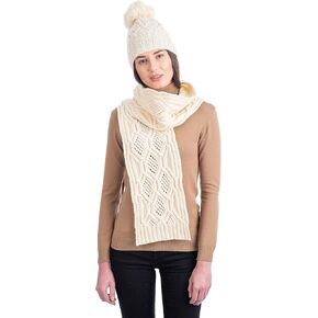 مجموعة هدايا SAOL 100% من صوف ميرينو ST Patricks قبعة ووشاح للنساء in Kuwait