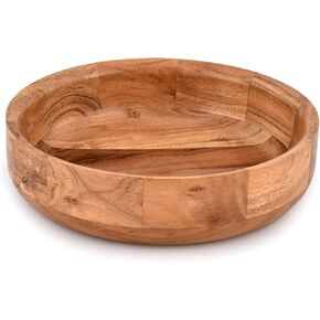 Kaizen Casa Wooden Round Shaped Serving Bowl For Fruit,Dessert Platter Tray Dish Kitchen Dining Fruit,Dessert,Snack