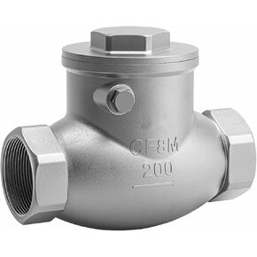 1/2" DN15 304 Stainless Steel Swing Check Valve, Female Thread Horizontal One Way Non Return Check Valve for Water Oil Gas Check Valve 1PCS