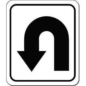 U-Turn Right Arrow Aluminum Composite Outdoor Sign - Street Signs - Road Signs - Right Turn Only Traffic Sign - Personalized Signs - Private Driveway Sign - One Way Sign - 8.5" X10"
