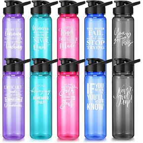 Rtteri Thank You Gifts Employee 24 oz Plastic Water Bottles Bulk Teacher Appreciation Gift for Nurse Team Staff Coworker First School Gift(Gray)